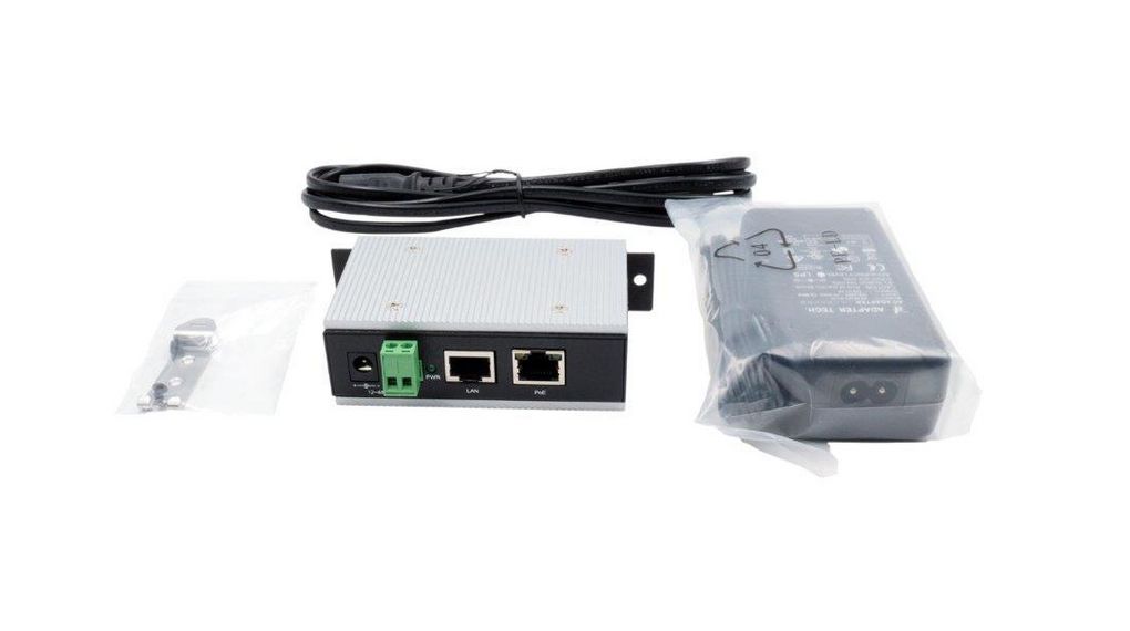 EX 6007PoE WT Exsys PoE Injektor 1Gbps RJ45 Anschlüsse 2 PoE Ports