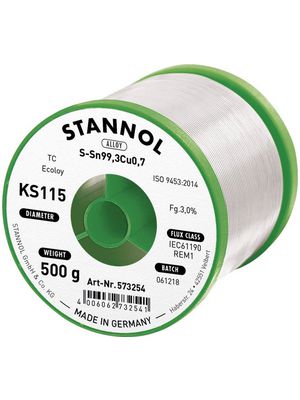 FLOWTIN TC KS115 574005 Stannol Solder Wire 0 7mm Sn99 3 Cu0 7