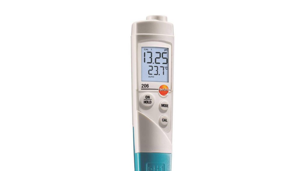 Testo 206-pH1 - pH-/Temperatur-Messgerät für Flüssigkeiten, 0 ... 14 pH, 0 ... 60°C