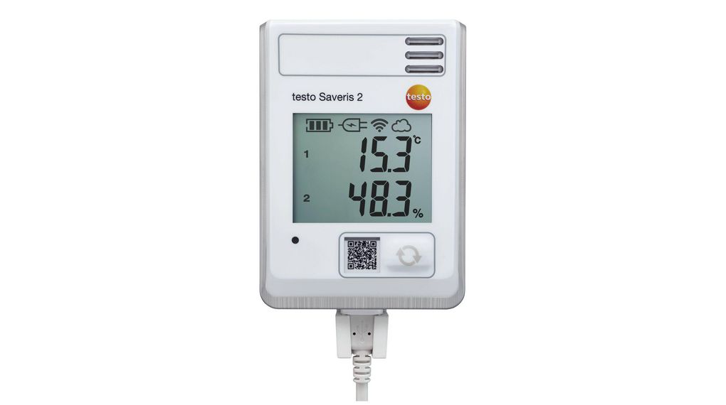 Testo Saveris 2-H1 - Funk-Datenlogger mit Display und integriertem Temperatur- und Feuchtefühler, 2 Kanäle, Wi-Fi / USB, -30 ... 50°C, 10.000 Messungen