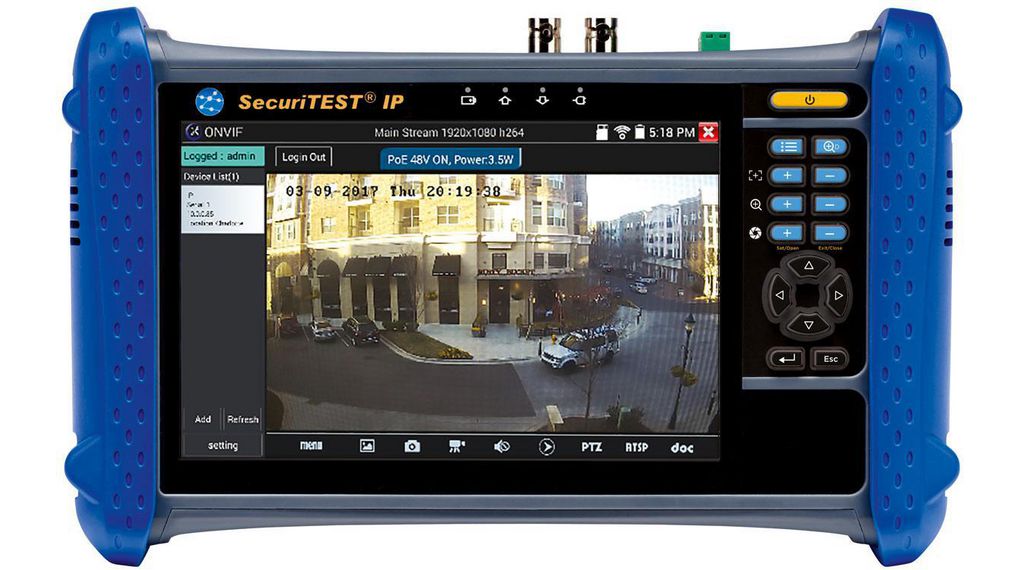 Zkoušečka kamer SecuriTEST IP CCTV BNC / RJ45