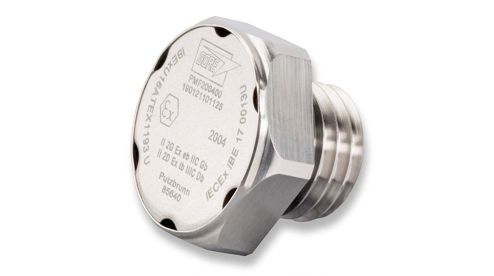 Druckausgleichsstopfen ATEX/IECEx M12 12.2mm IP69K Edelstahl Metallic