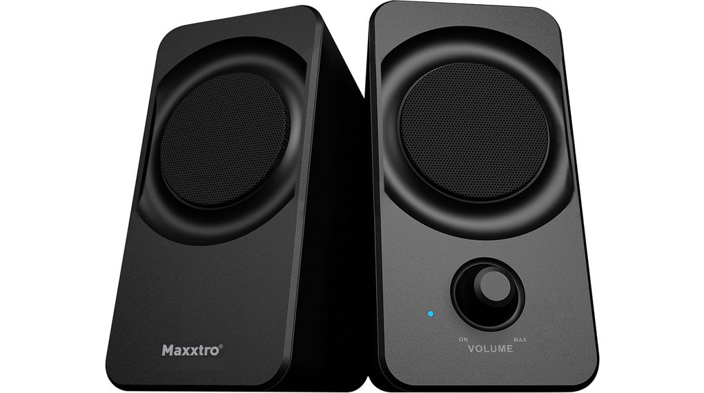 PC Speakers, 2.0, 2.4W, Black