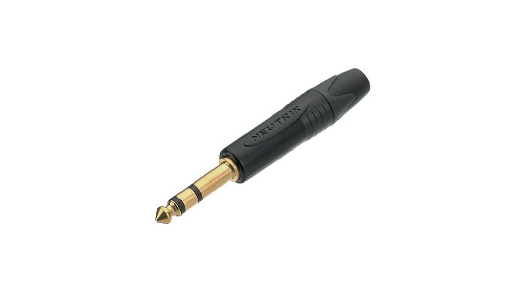 Audio Connector, Plug, Straight, Stereo, 6.35 mm, Poles - 3