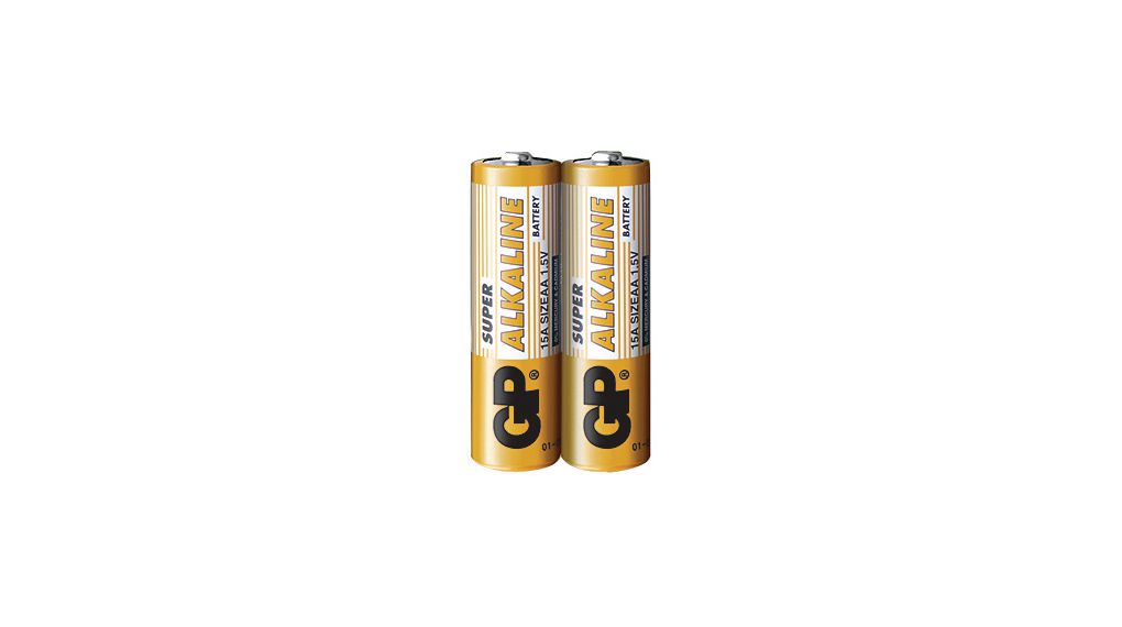 GP 15A-S2 / LR6 / AA, GP Batteries Primary Battery, Alkaline, AA, 1.5V,  Super, Pack of 2 pieces