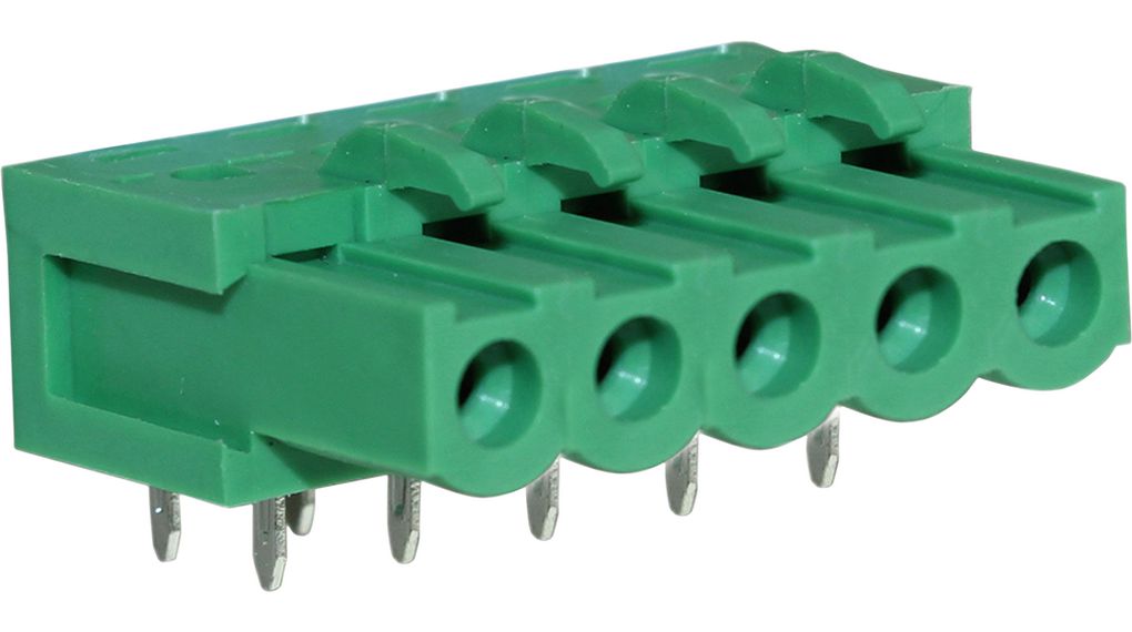 Wire-To-Board Terminal Block, THT, 5.08mm Pitch, Right Angle, Screw, Rising Clamp, 5 Poles