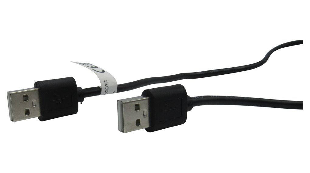 Cable, USB-A-stekker - USB-A-stekker, 1m, USB 2.0, Zwart