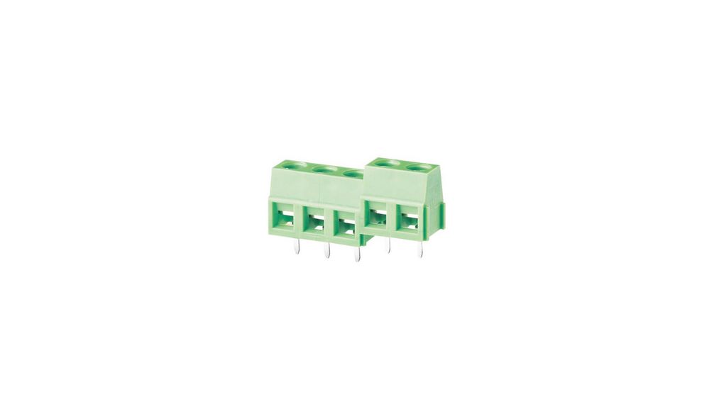 PCB Terminal Block, THT, 5.08mm Pitch, Right Angle, Screw, Clamp, 4 Poles