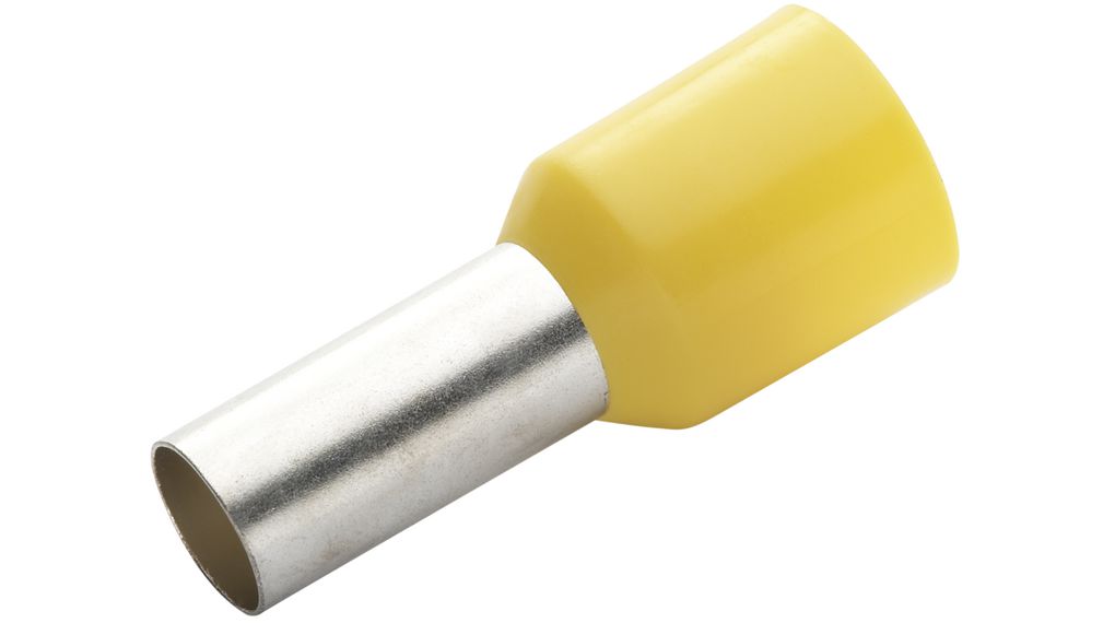 Bootlace Ferrule 6mm² Yellow 26mm Pack of 100 pieces