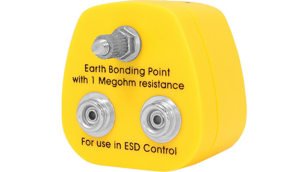 ESD Earth Bonding Plug, Euro Type C (CEE 7/16) Plug, 2x 10 mm Stud / 1x M5 Post