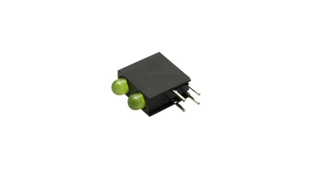 PCB LED 3mm Green 160mcd 573nm