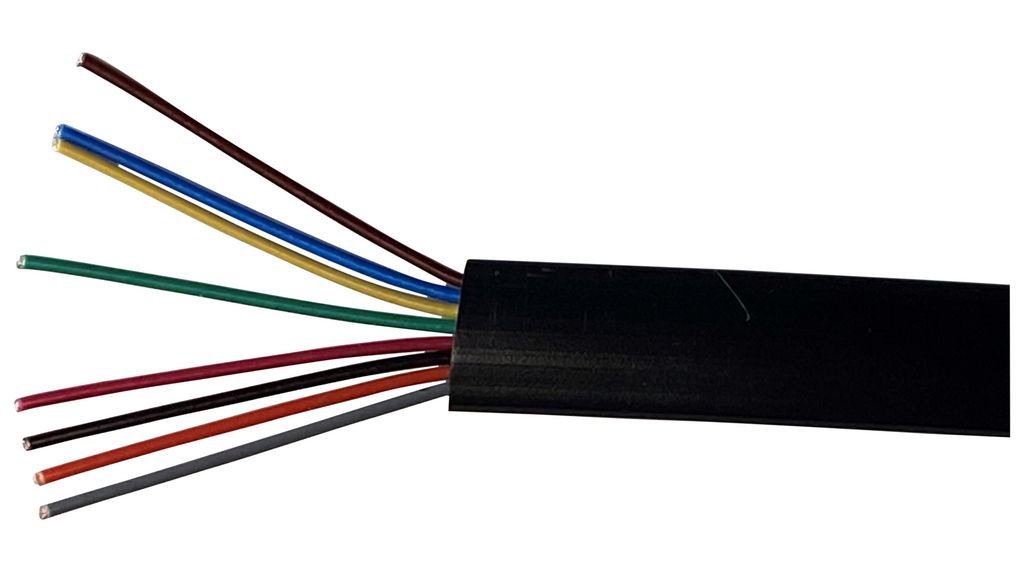 Telecommunication Cable PVC 8x 0.16mm² Bare Copper Black 100m