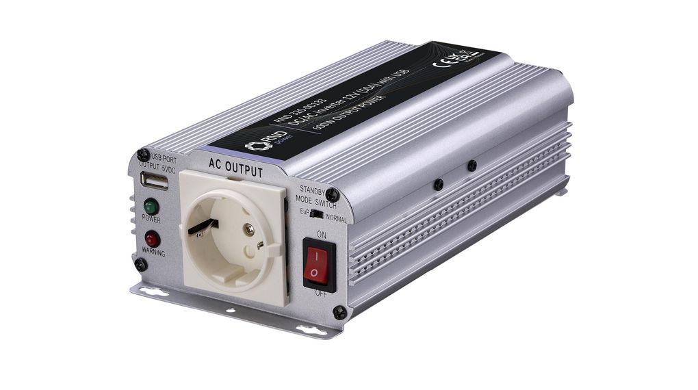 Convertitore DC / AC con modalità di risparmio energetico 10 ... 15V 600W Presa DE Tipo F (CEE 7/3) / Presa USB A