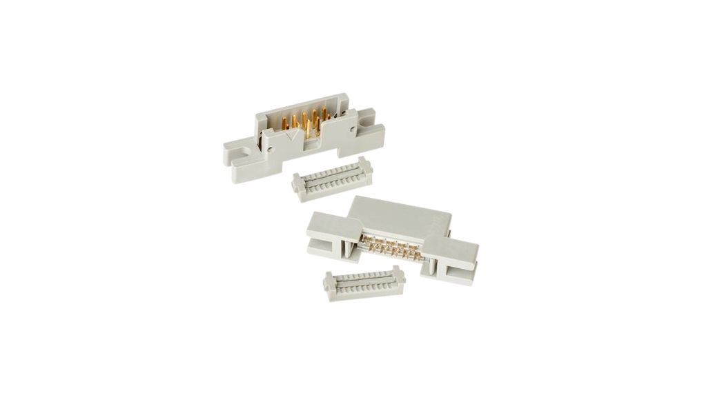 Connecteur pour câble en nappe, Fiche mâle, Droit, Contacts - 10, 2.54mm