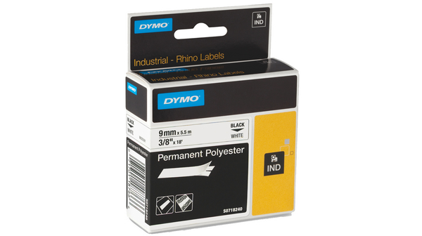Label Tape, Polyester, 12mm x 5.5m, White