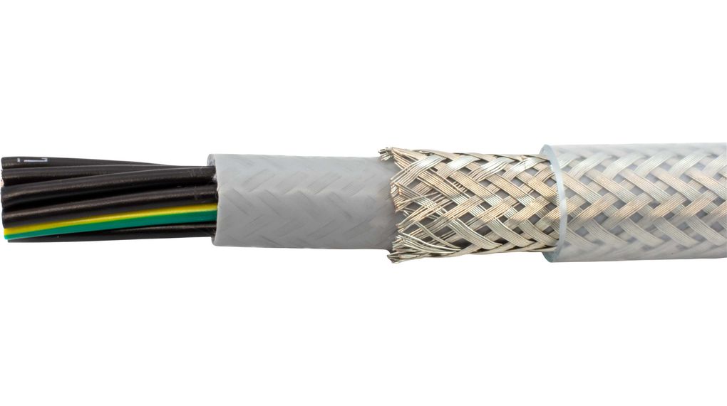 Multicore-kabel, Koperafscherming CY, PVC, 3x 0.5mm², 50m, Transparant
