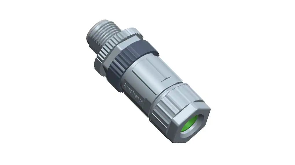 Rundsteckverbinder, M12, Stecker, Gerade, Pole - 12, Gelötet, Kabelhalterung