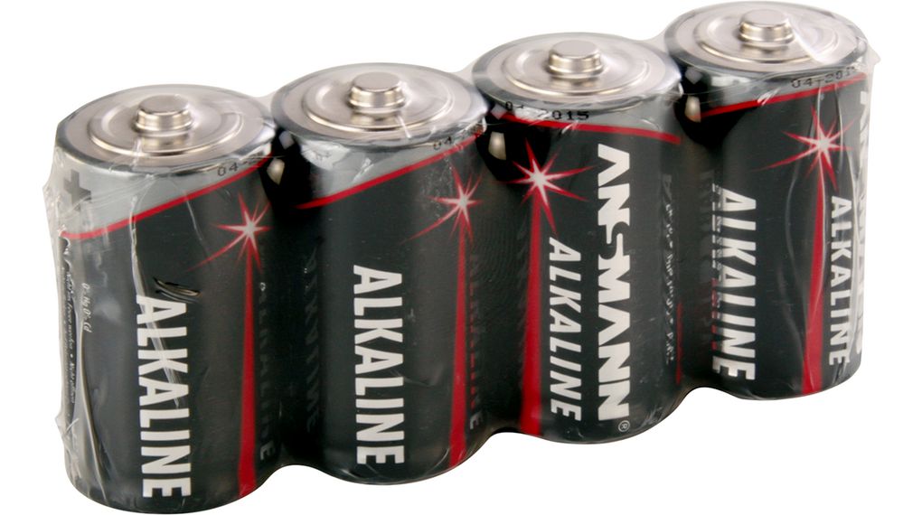 Primaire batterij, Alkalisch, C, 1.5V, RED, 4 ST