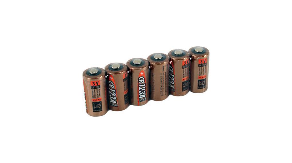 Primary Battery, 3V, CR123A / 2/3A, Lithium, Pack of 6 pieces
