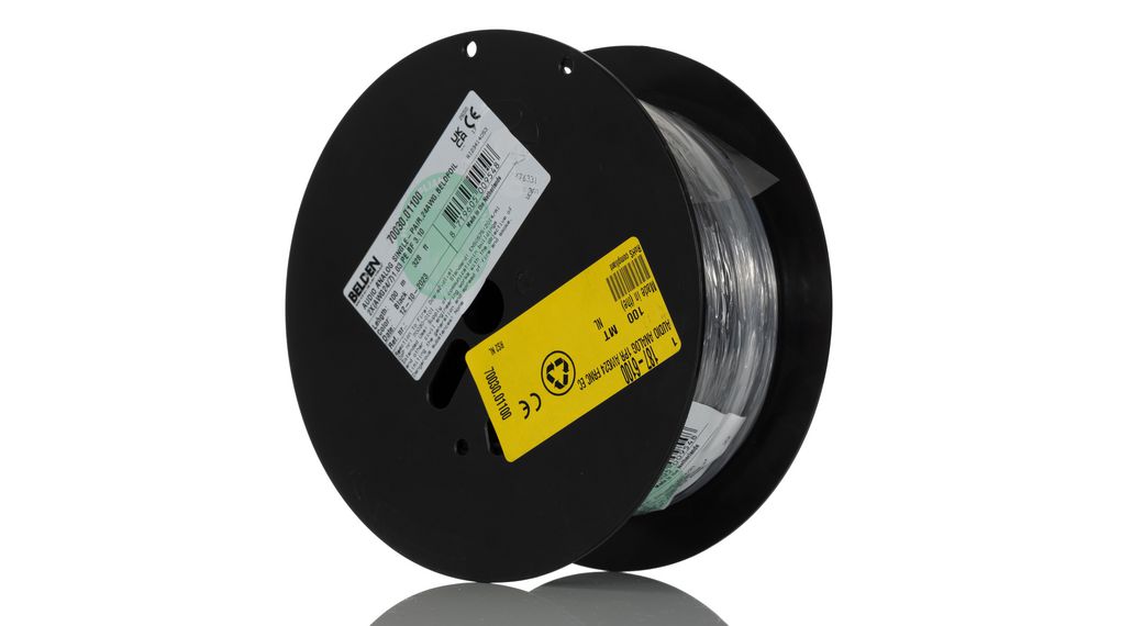 Audiokabels 2x 0.22mm² Afgeschermd Zwart 100m