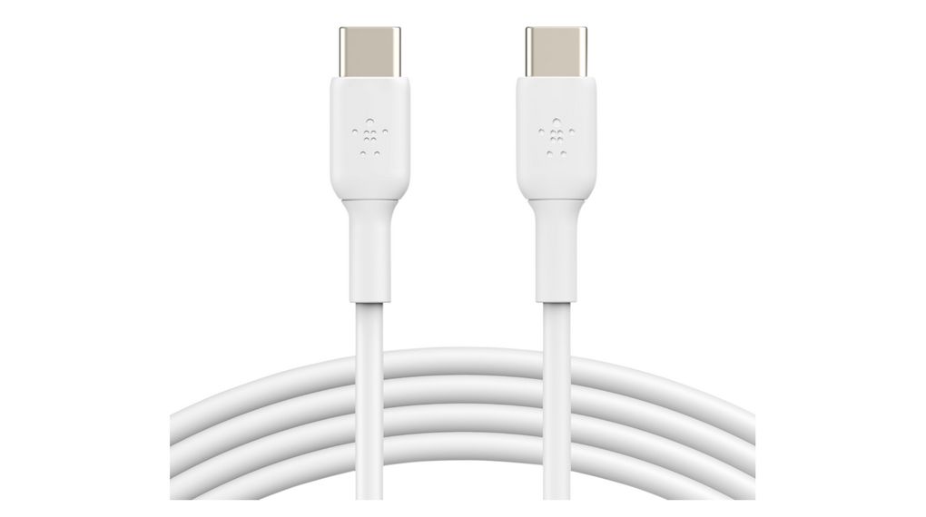 Cable, USB-C Plug - USB-C Plug, 2m, USB 2.0, White