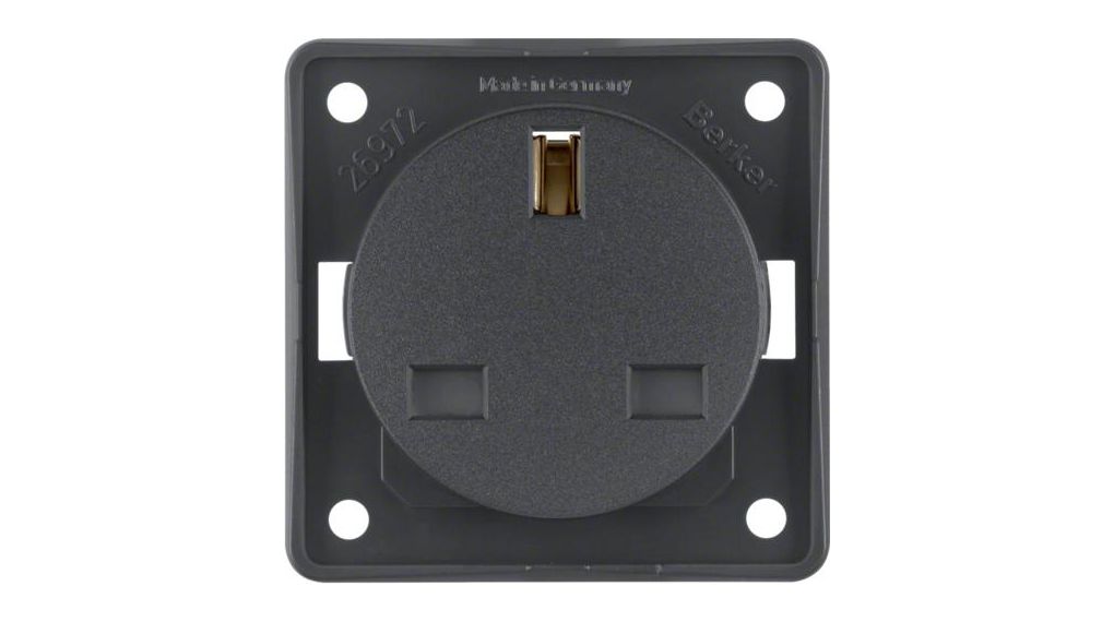 Wall Outlet INTEGRO 1x UK Type G (BS1363) Socket Flush Mount 13A 250V Anthracite