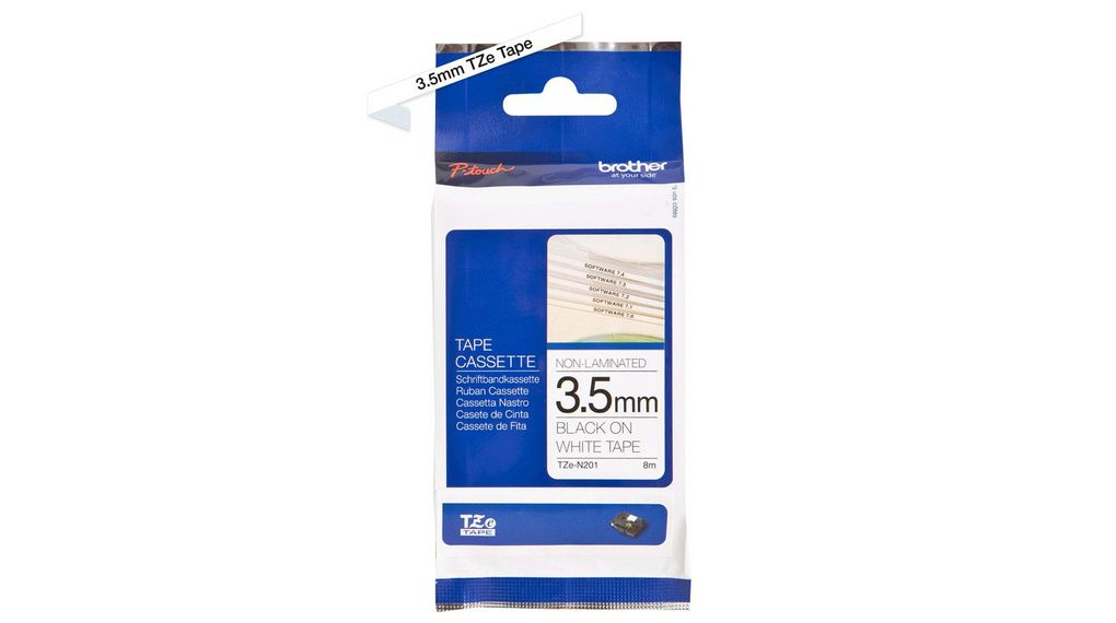 P-Touch Band, Polyester, 3.5mm x 8m, Weiss