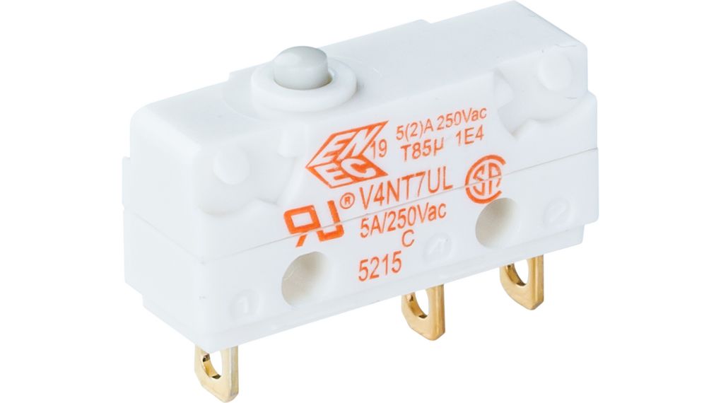 V4NT7UL | Burgess Micro Switch, V4N, 5A, 1.4N, Plunger | Distrelec ...