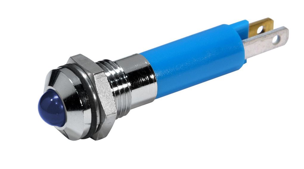 LED-Signalleuchte, Blau, 60mcd, 24V, 8mm, IP67