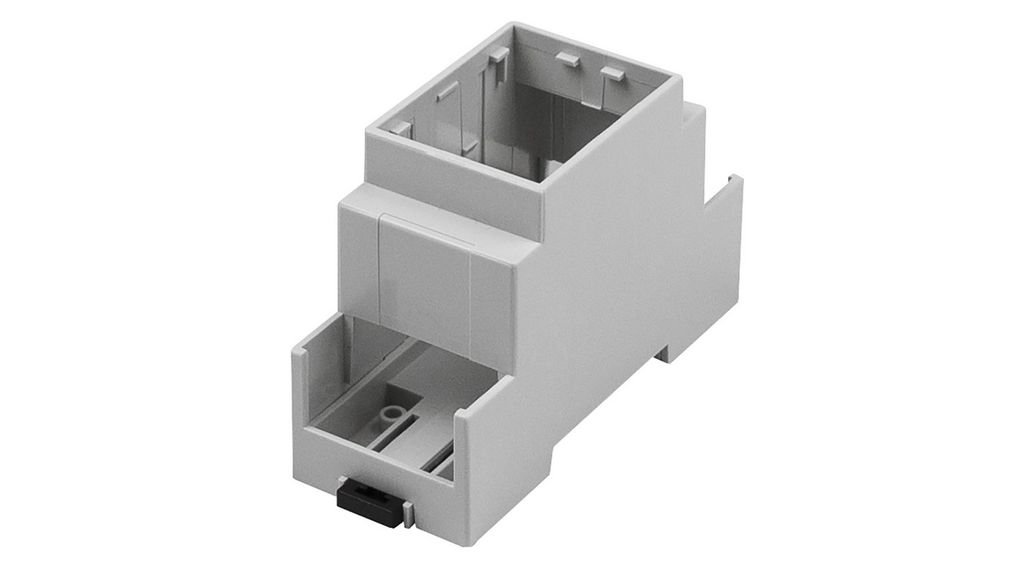 DIN Rail Module Box Size 2 Open Top Both Sides Open CNMB 90x36x58mm Light Grey Polycarbonate IP20