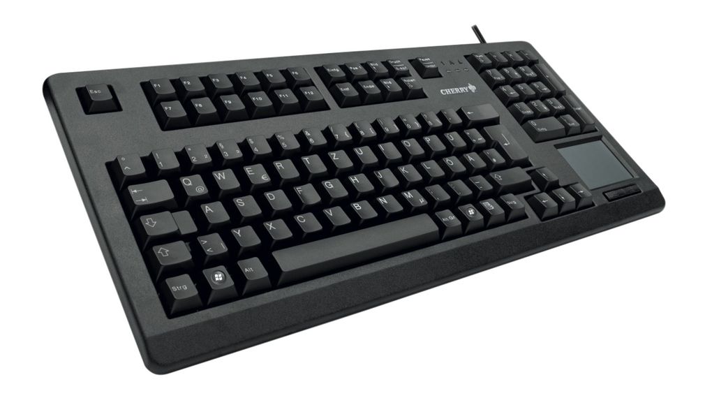 Tastatur med innebygd 1000dpi-styreplate, Touchboard, US Engelsk med €, QWERTY, USB, Kabel