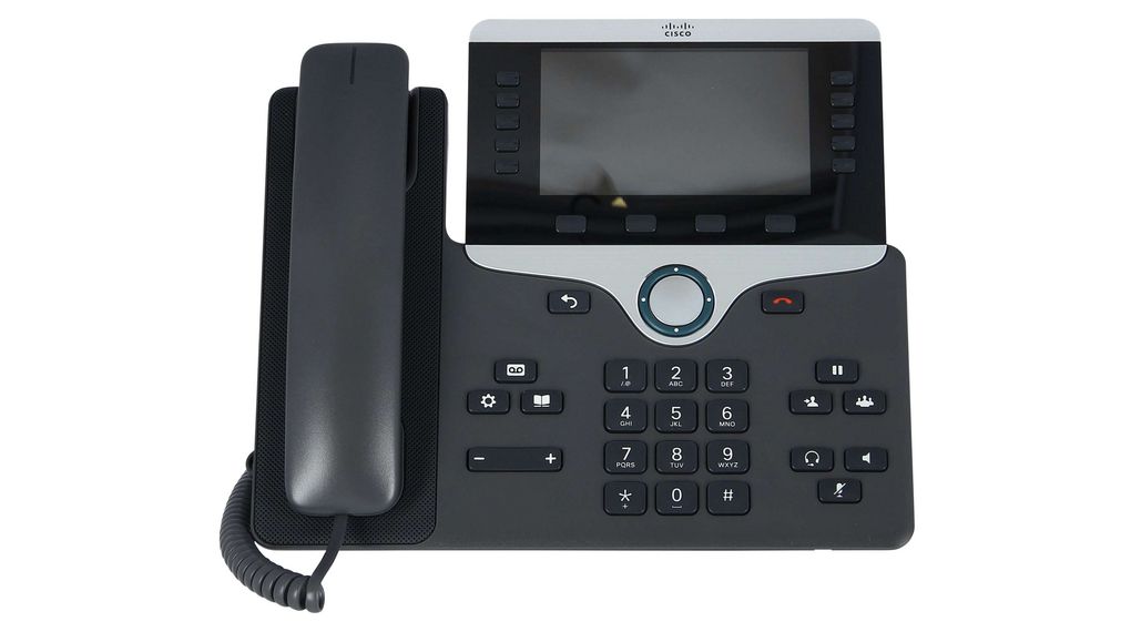 IP-telefon, 2x RJ45 / RJ9, Sort
