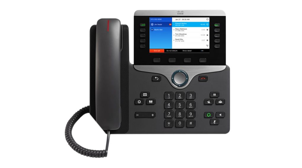 IP Telephone with Multiplatform Phone Firmware, 2x RJ45 / Bluetooth 3.0 / RJ9 / USB 2.0, Black