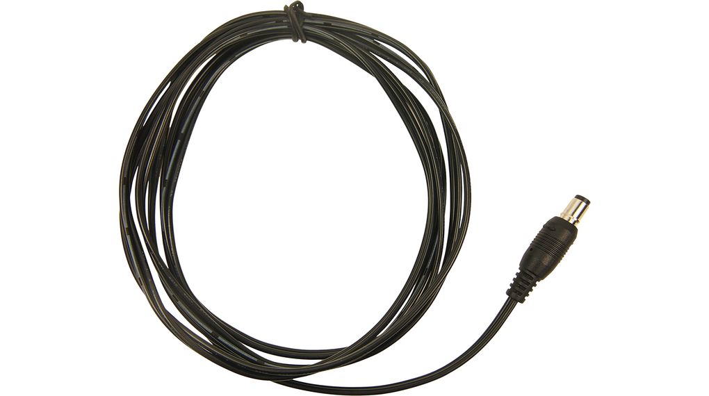 Strømforsyningsstik med kabel , 300V, 5.5mm, Kabellængde 2m, Uisolerede ender
