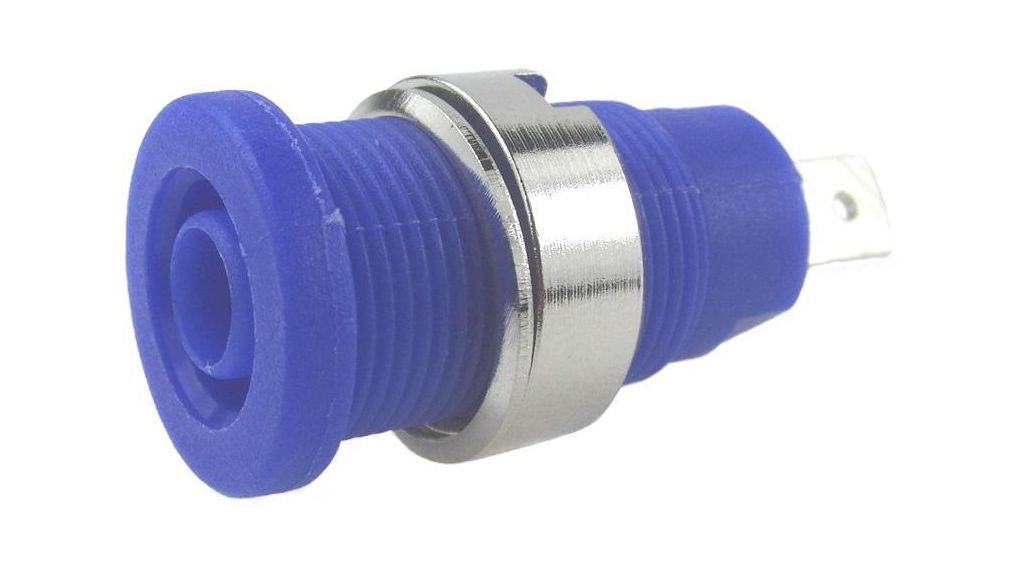 Produktbild von SeKi Edelstahl-Druckschalter 25 Mm – Rastend, Gewölbte Kappe, Blauer LED-Ring, Lötösen – Vandalensicher & IP65