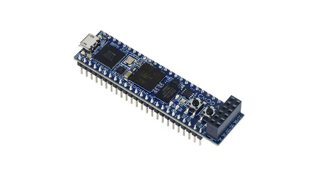 Modul Artix-7 FPGA s deskou Cmod A7-35T umožňující zapojení do nepájivého pole JTAG/SPI/UART/USB