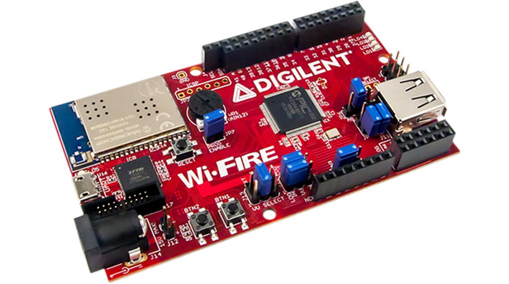 chipKIT™ Wi-FIRE Board, Rev D SPI / UART / I²C / USB / USB OTG / MicroSD / Wireless LAN PIC32MZ2048EFG100