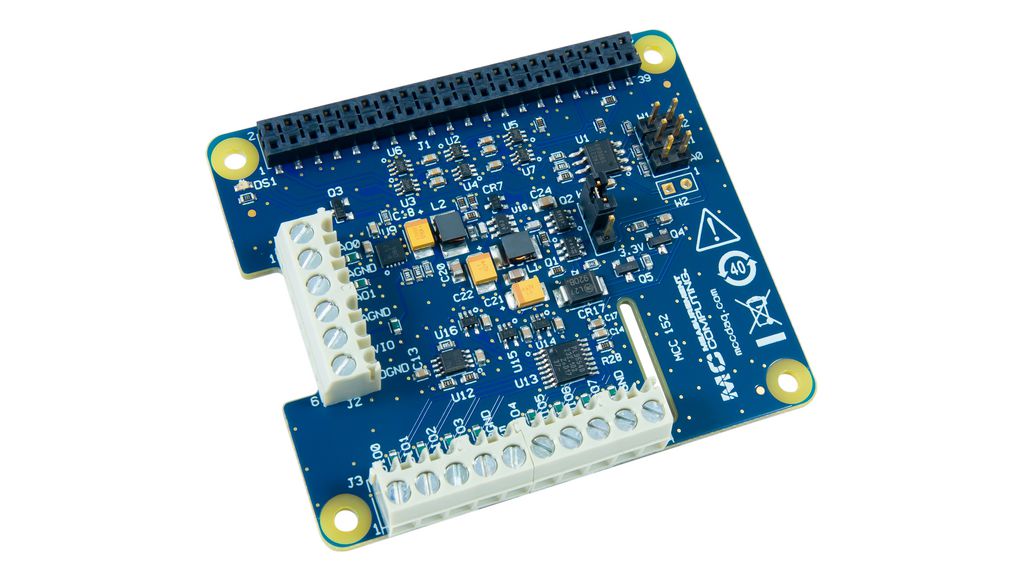 MCC 152 DAQ HAT voor Raspberry Pi, analoge uitgang en digitale IO