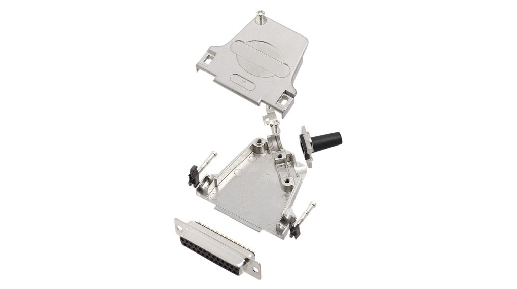 D-Sub Connector Kit, DB-25 Socket, Solder, Zinc