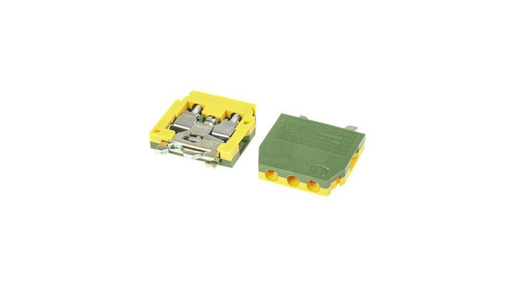 SNA Series Green/Yellow DIN Rail Terminal Block, 4mm², Single-Level, Screw Termination