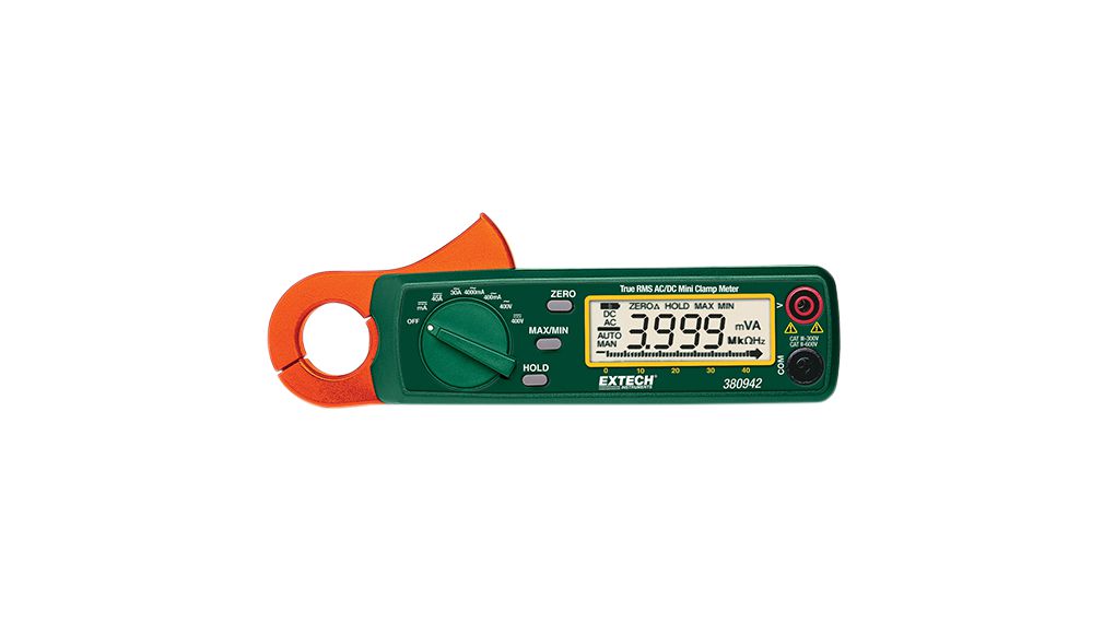 Current Clamp Meter, TRMS, Backlit LCD, 30A
