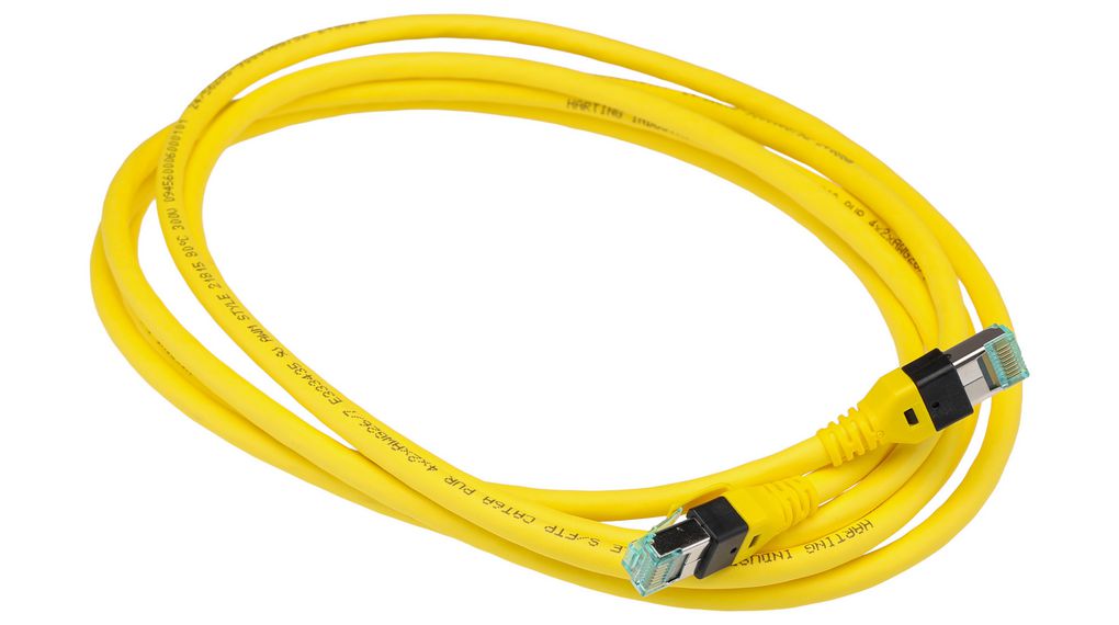 RJ45, 3 m, Yellow RJ45 to DualBoot RJ45 Polyurethane Sheath, Ethernet, 3m, Yellow