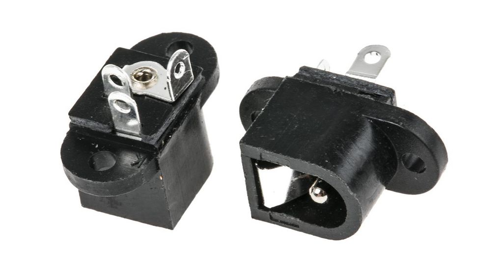 DC Socket Rated At 1.0A, 12.0 V, PCB Mount, length 16.1mm, Nickel, Pack of 10 pieces