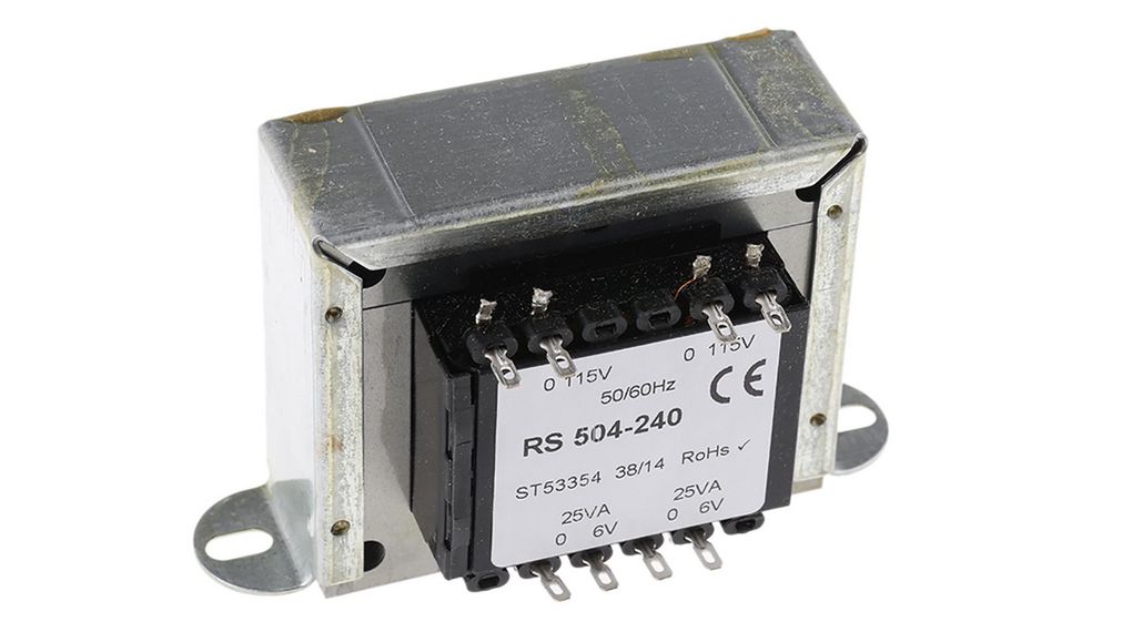 50VA 2 Output Chassis Mounting Transformer, 6V ac, IEC 61558-2-6