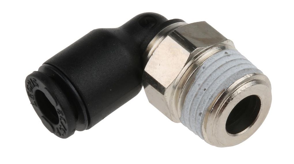 Legris LF3000 Series Elbow Threaded Adaptor, R 1/8 Male to Push In 4 mm, Threaded-to-Tube Connection Style