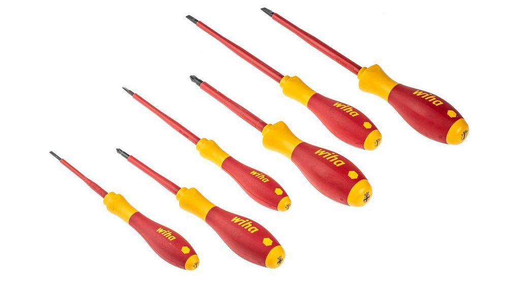 Skruvmejselsats, 6st., Pozidriv / Spår