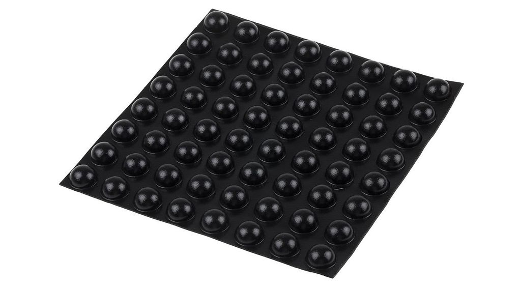 Hemispherical PUR Self Adhesive Feet, 15.7mm diameter x 7.9mm height, Hemispherical
