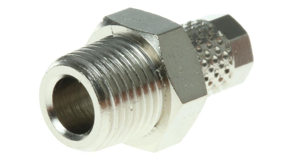 Straight Threaded Adaptor, R 1/8 Male to Push In 4 mm, Threaded-to-Tube Connection Style