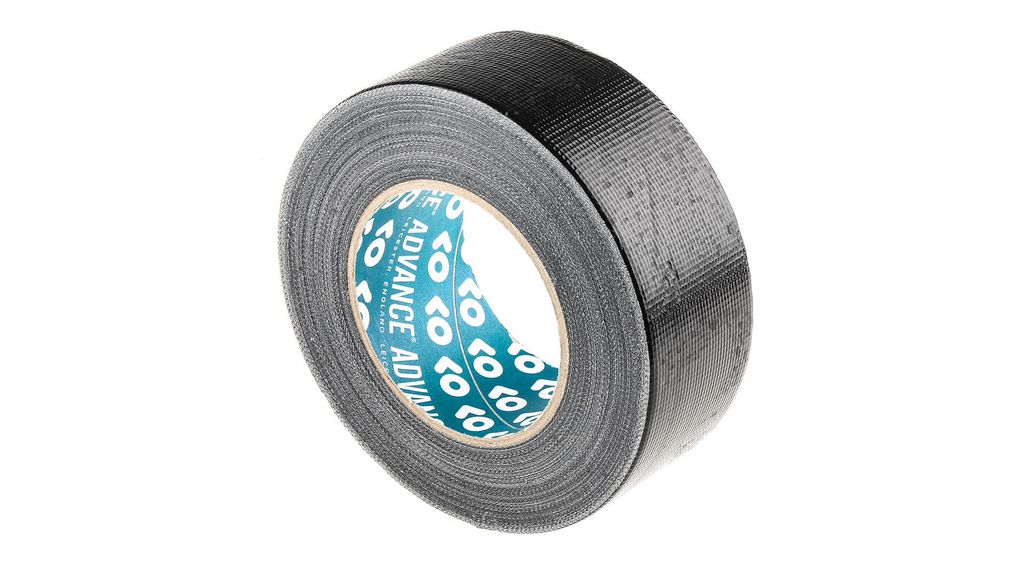Advance Tapes AT170 AT170 Duct Tape, 50m x 50mm, Black, Gloss Finish x 25m, Reel of 50 meter