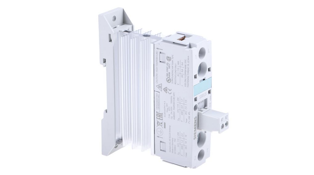 Siemens 3RF2 Series Solid State Relay, 10.5 A Load, DIN Rail Mount, 230 V Load, 24 V dc Control, SPST